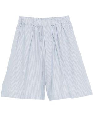 Baserange Striped Elasticated-Waistband Shorts - Blue