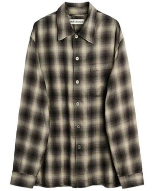 Our Legacy Every Check-Pattern Button-Down Shirt - Green