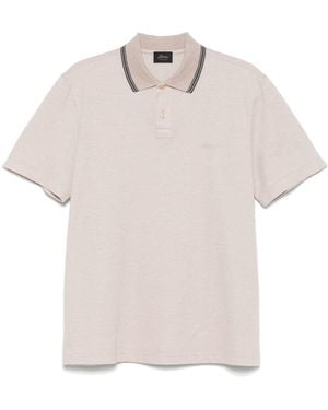 Brioni Logo-Embroidered Polo Shirt - White