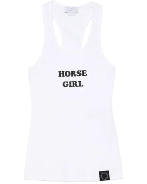 Stella McCartney Top Ribbed Scoop-Neck Sleeveless - White