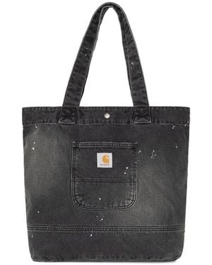 Carhartt Paint-Splatter Denim Tote Bag - Black