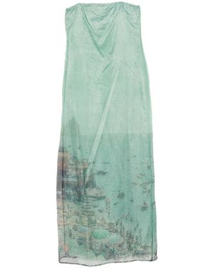 STAUD Amara Strapless Maxi Dress - Green
