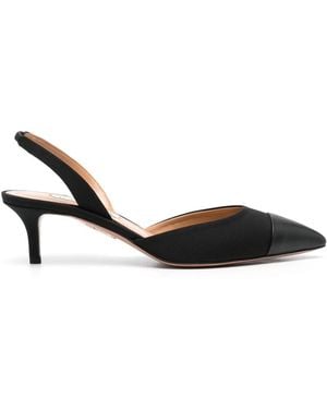 Aquazzura 60Mm Contrasting-Toecap Slingback Pumps - Black