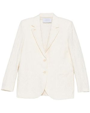 Harris Wharf London Textured Single-Breasted Jacket - White
