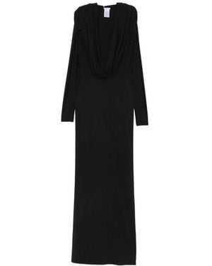 Amazuìn Rasha V-Neck Ruched Maxi Dress - Black