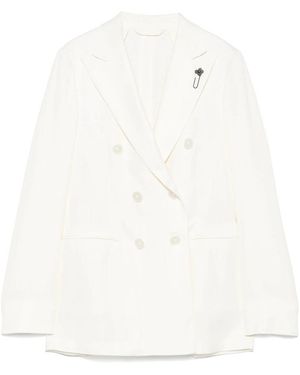 Lardini Double-Breasted Blazer - White