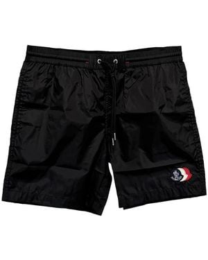 Moncler Logo-Patch Swim Shorts - Black