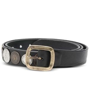 Eraldo Coin-Embellished Buckle Belt - Black