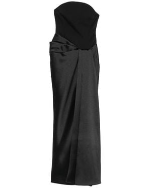 Solace London Seri Strapless Draped Maxi Dress - Black