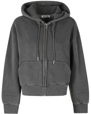 Low Classic Washed Zip-Up Hoodie - Grey