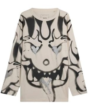 Y-3 Chito Graphic Long Sleeve Tee - White