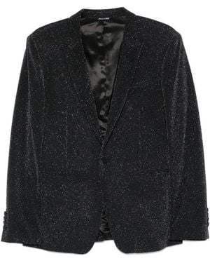 Reveres 1949 Lurex-Detail Single-Breasted Blazer - Black