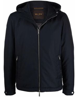 Moorer Zip Rain Jacket - Blue