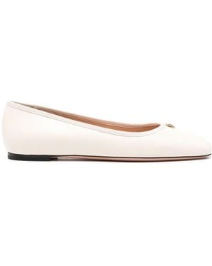 Bally Logo-Plaque Ballerina Shoes - Natural