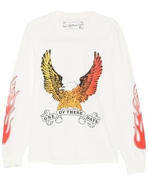 One Of These Days Eagle-Print Long-Sleeve T-Shirt - White