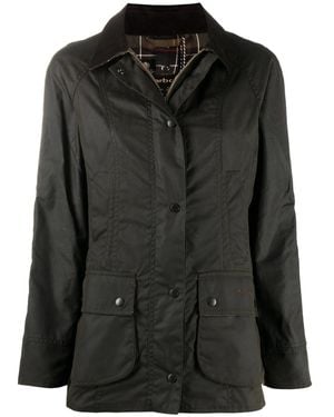 Barbour Beadnell Wax Cotton Jacket - Black