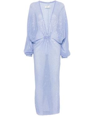 L'idée Drembellished Pleated Maxi Dress - Blue