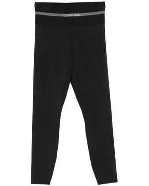 Calvin Klein Logo-Waistband Leggings - Black