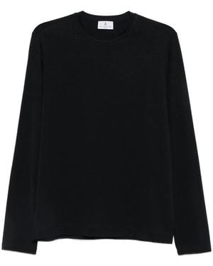 Magazzino Ricambi Ossigeno Long-Sleeve Crew-Neck T-Shirt - Black