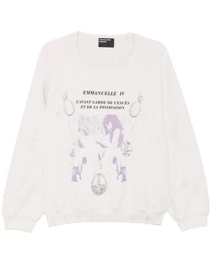 Enfants Riches Deprimes Graphic-Print Distressed Cotton Sweatshirt - White