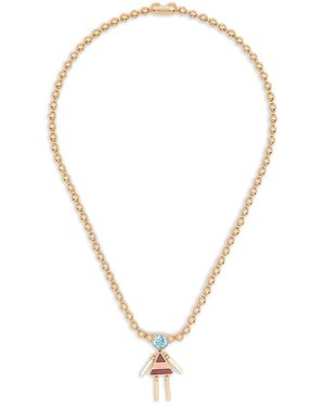Vivetta Beaded-Charm Necklace - Metallic