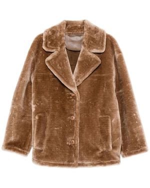 STAND Notch-Lapels Coat - Brown