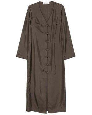 Rohe Frog Button Midi Dress - Brown