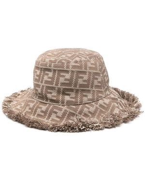 Fendi Ff-Jacquard Bucket Hat - Brown