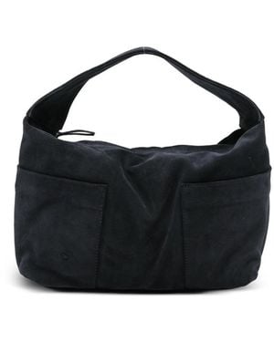 GIMAGUAS Suede Paneled Tote Bag - Black