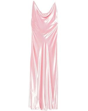 Alberta Ferretti Cowl-Neck Strap Dress - Pink