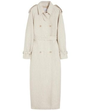 Max Mara Double-Breasted Belted Coat - White