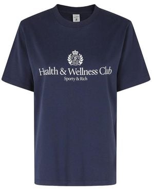 Sporty & Rich Logo-Print T-Shirt - Blue