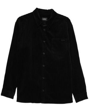 A.P.C. A. P.C. Corduroy Chest-Pocket Shirt - Black