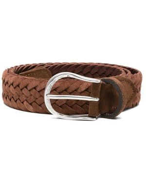 Eraldo Braided Suede Belt - Brown