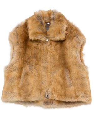 Emmeci Azzurra Shearling Gilet - Brown