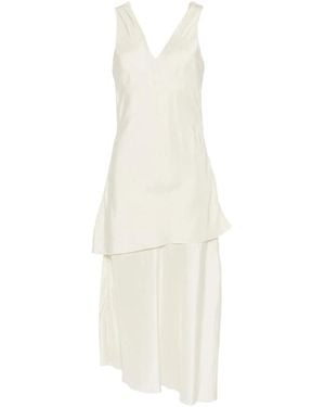 Barena Nova V-Neck Asymmetric Dress - White