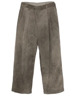 Ziggy Chen Pinstriped Pleated Trousers - Grey