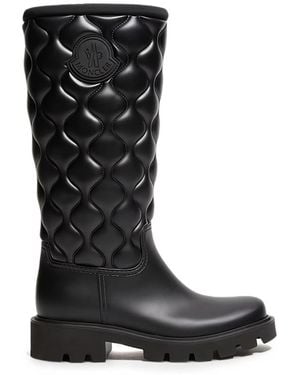 Moncler Kickstream Quilted Logo-Patch Boots - Black