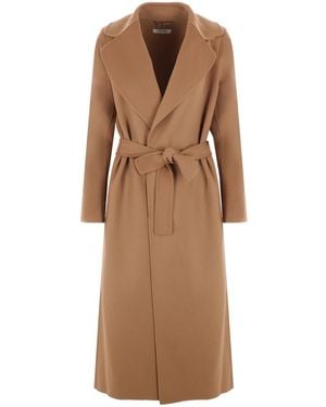 Max Mara Poldo Wool Wrap Coat - Brown