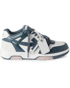 Off-White c/o Virgil Abloh Leather Lace-Up Trainers - Blue