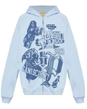 PDF Graphic-Print Hoodie - Blue