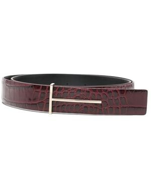 Tom Ford Embossed-Leather Belt - Multicolor