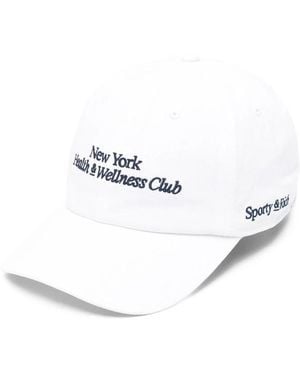 Sporty & Rich Embroidered-Logo Baseball Cap - White