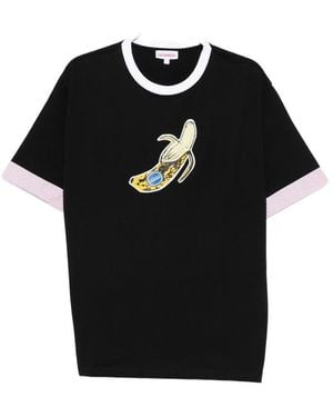 Charles Jeffrey Banana-Print Crew-Neck T-Shirt - Black