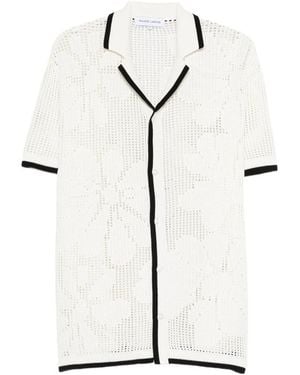 Maison Labiche Beurert Flowers Contrast-Trim Shirt - White