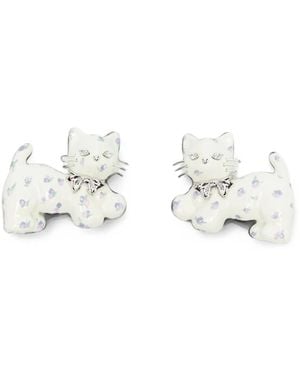 YVMIN Floral-Print Cat Hair Clips - White