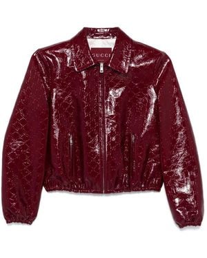 Gucci Gg Supreme Debossed Jacket - Red