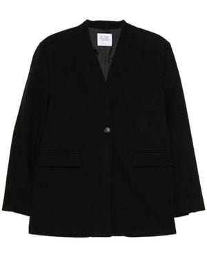 LE SULLY STUDIO Single-Breasted Collarless Coat - Black