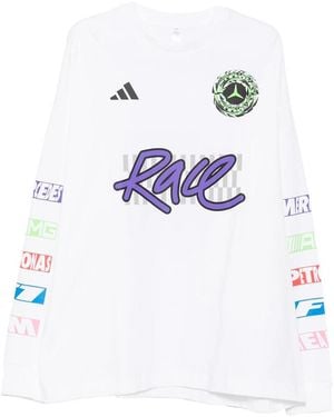 adidas Logo-Print Long-Sleeve T-Shirt - White