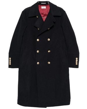Brunello Cucinelli Double-Breasted Crest-Button Coat - Black